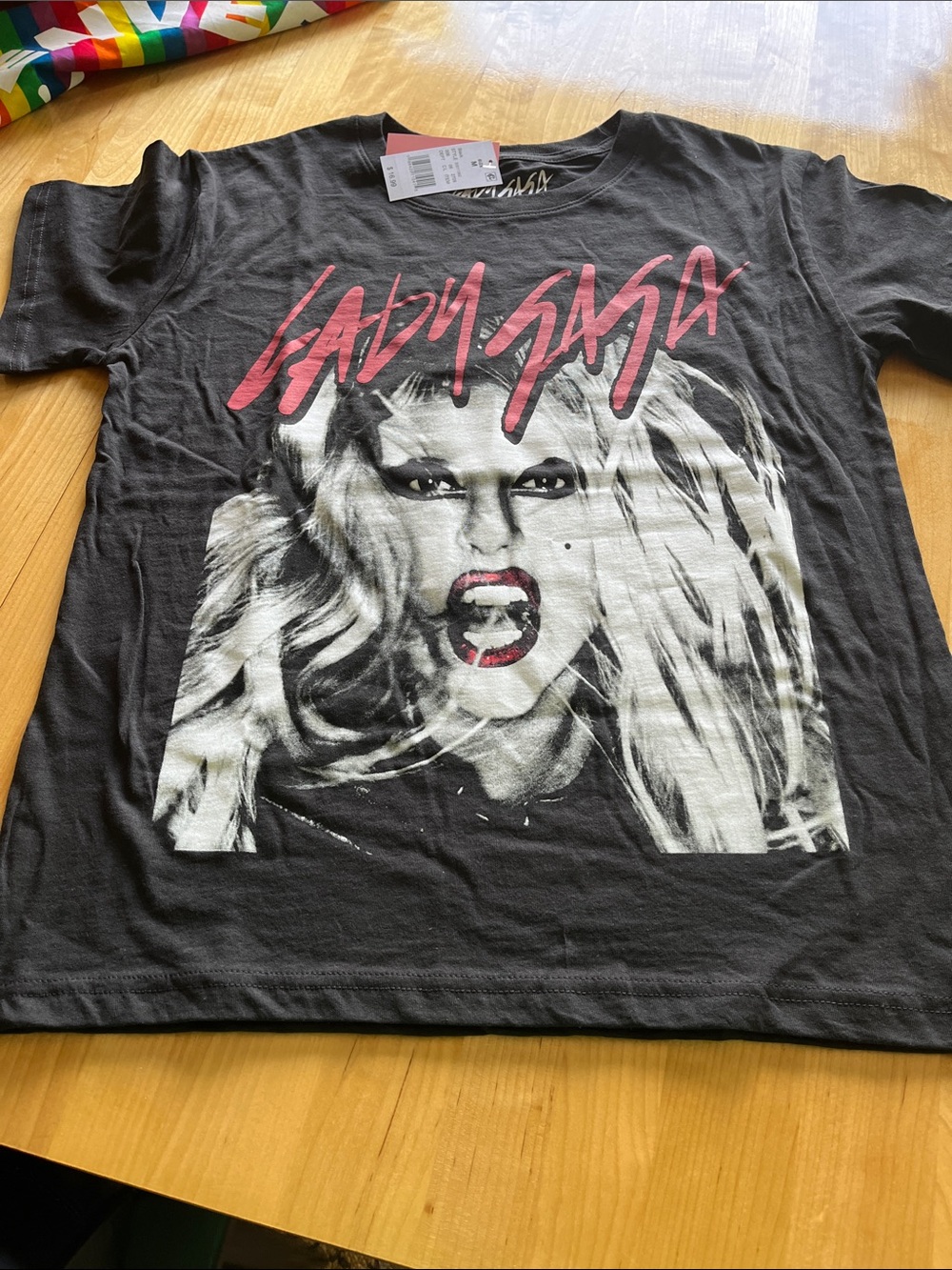 Lady Gaga Graphic Tee with Pink Logo